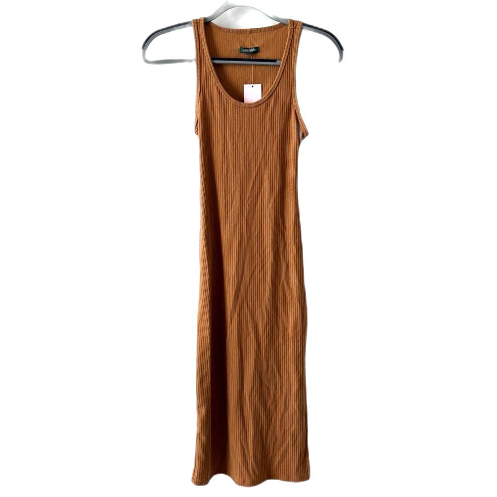 Wild Fable Back Cutout Ribbed Midi Tank Dress